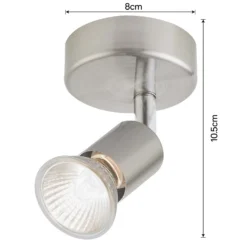 Rochdale 1x 35W Spotlight - Brushed Stainless Steel -Lighting Shop 12813666 8924843086003885