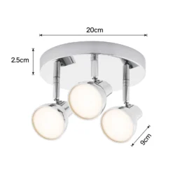 Apollo 3x 5W Round Plate LED Spotlight - Chrome -Lighting Shop 12813810 1244843087160541