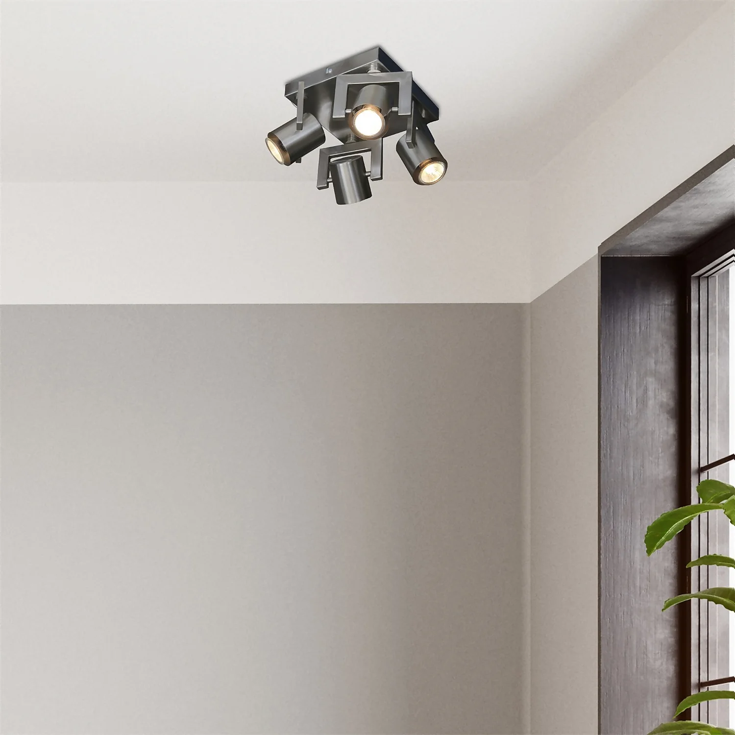 Yorkie 4 Lamp Spotlight Plate - Satin Nickel 4 Yorkie 4 Lamp Spotlight Plate - Satin Nickel - Image 2