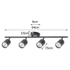 Travis 4 Light Spotlight Bar - Black -Lighting Shop 12817922 1014843359507162