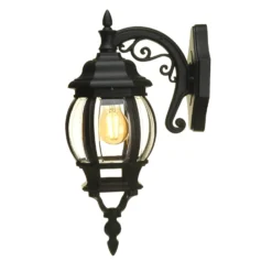 Lutec Canterbury E27 Outdoor Wall Lantern - Black -Lighting Shop 12819092 1134832977177767