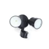 Lutec Shrimp Twin Head Outdoor LED PIR Wall Light - Black -Lighting Shop 12819186 1924831918990329