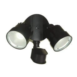 Lutec Shrimp Twin Head Outdoor LED PIR Wall Light - Black -Lighting Shop 12819186 2094832982731274