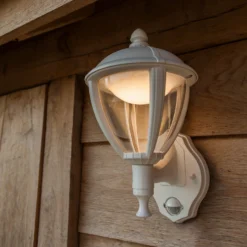 Lutec Unite LED PIR Outdoor Wall Light - White