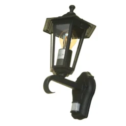 Lutec Corniche PIR Outdoor Wall Lantern - Black -Lighting Shop 12819204 8204832981700393