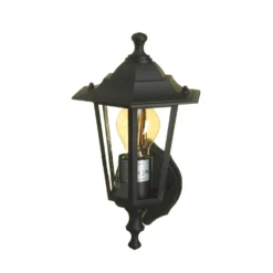 Lutec Corniche E27 Outdoor Wall Lantern - Black -Lighting Shop 12819209 8594832981749311