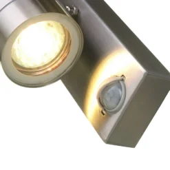 Lutec Rado Up/Down PIR Outdoor Wall Light - Stainless Steel -Lighting Shop 12819275 1694952877424035