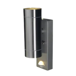 Lutec Rado Up/Down PIR Outdoor Wall Light - Stainless Steel -Lighting Shop 12819275 8104832986519788