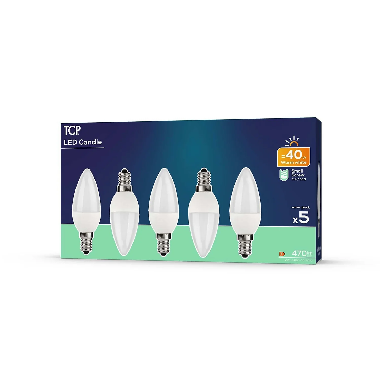 TCP LED Candle 40W SES Warm Light Bulb - 5 Pack 4 TCP LED Candle 40W SES Warm Light Bulb - 5 Pack - Image 2