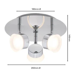 Paisley LED Bathroom Round Plate Spotlight - 3 X 4.5W -Lighting Shop 12826177 5284958071805718