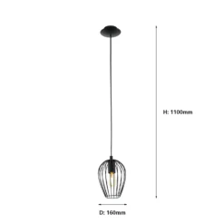 Eglo Newtown Pendant Ceiling Light - Black -Lighting Shop 12828084 5134832953479597