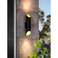 Eglo Agolada Outdoor LED Wall Light - Black & Copper -Lighting Shop 12828401 1684832952568695