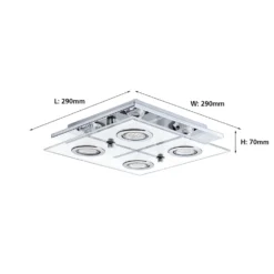 Eglo Cabo Flush Light - Chrome -Lighting Shop 12836269 1484833171194319