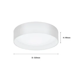 Eglo Pasteri Small Flush Light - White -Lighting Shop 12836398 2114833171571893