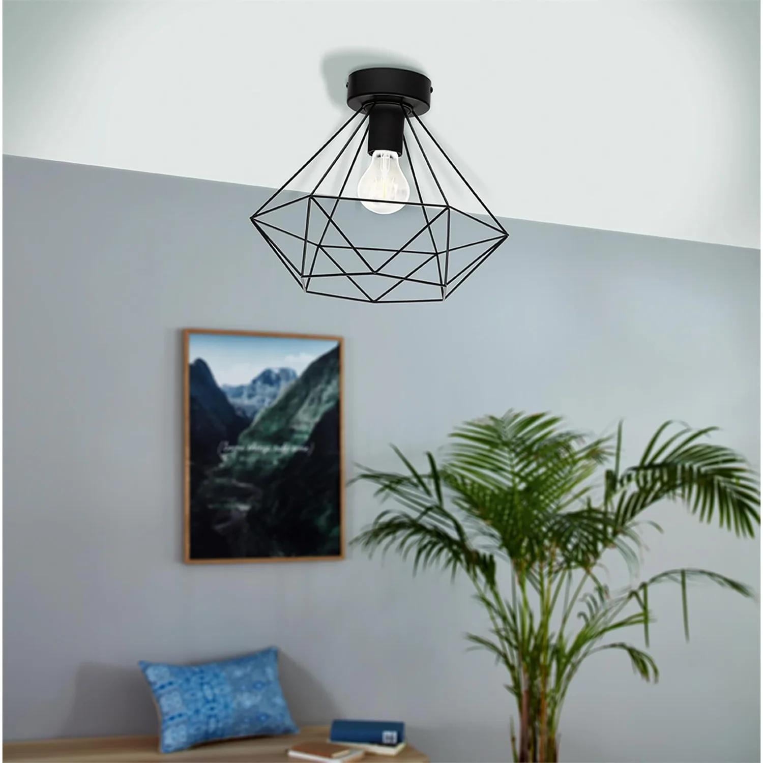 Eglo Tarbes Flush Light - Black 3 Eglo Tarbes Flush Light - Black