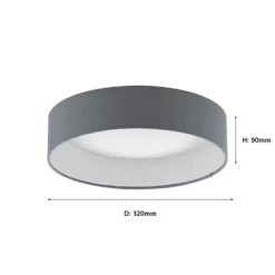 Eglo Palomaro Flush Light - Anthracite -Lighting Shop 12836629 1244833171435003