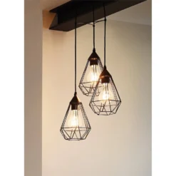 Eglo Tarbes 3 Light Cluster Pendant Light - Black -Lighting Shop 12836712 1234833169518642