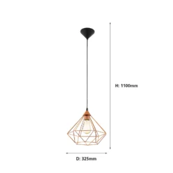 Eglo Tarbes Large Pendant Light - Copper -Lighting Shop 12836715 6214833170588331