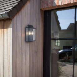 Lutec Holly Outdoor Wall Lantern - Black -Lighting Shop 12840506 2834952656948407