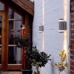 Lutec Focus 2x GU10 Outdoor Wall Light - Anthracite -Lighting Shop 12840637 1934952643245541