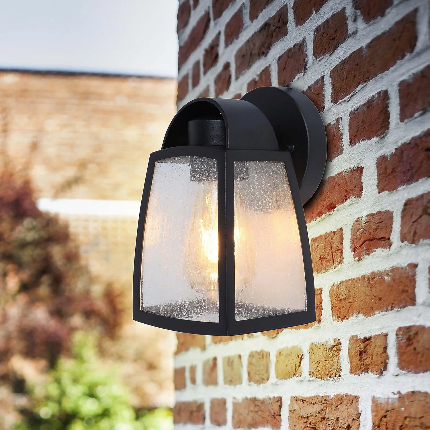 Lutec Kelsey Outdoor Wall Lantern - Black 3 Lutec Kelsey Outdoor Wall Lantern - Black