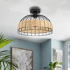 Eglo Anwick Black And Rattan Ceiling Light -Lighting Shop 12879119 1544941006081759