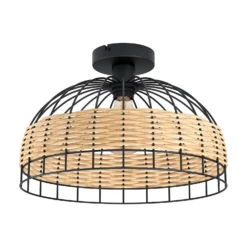 Eglo Anwick Black And Rattan Ceiling Light 7 Eglo Anwick Black And Rattan Ceiling Light -Lighting Shop 12879119 2714843858702959