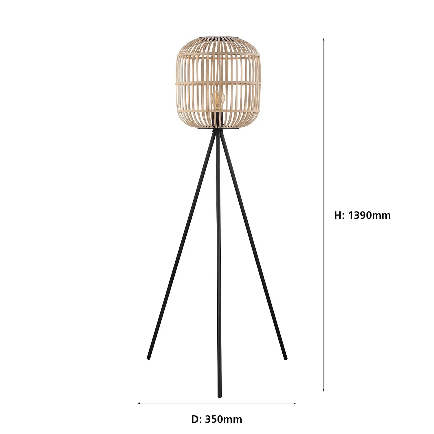 Eglo Bordesley Wooden Floor Lamp 6 Eglo Bordesley Wooden Floor Lamp - Image 4