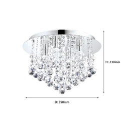 EGLO Olmonte Crystal And Chrome Bathroom Ceiling Light -Lighting Shop 12881602 4774843701367146