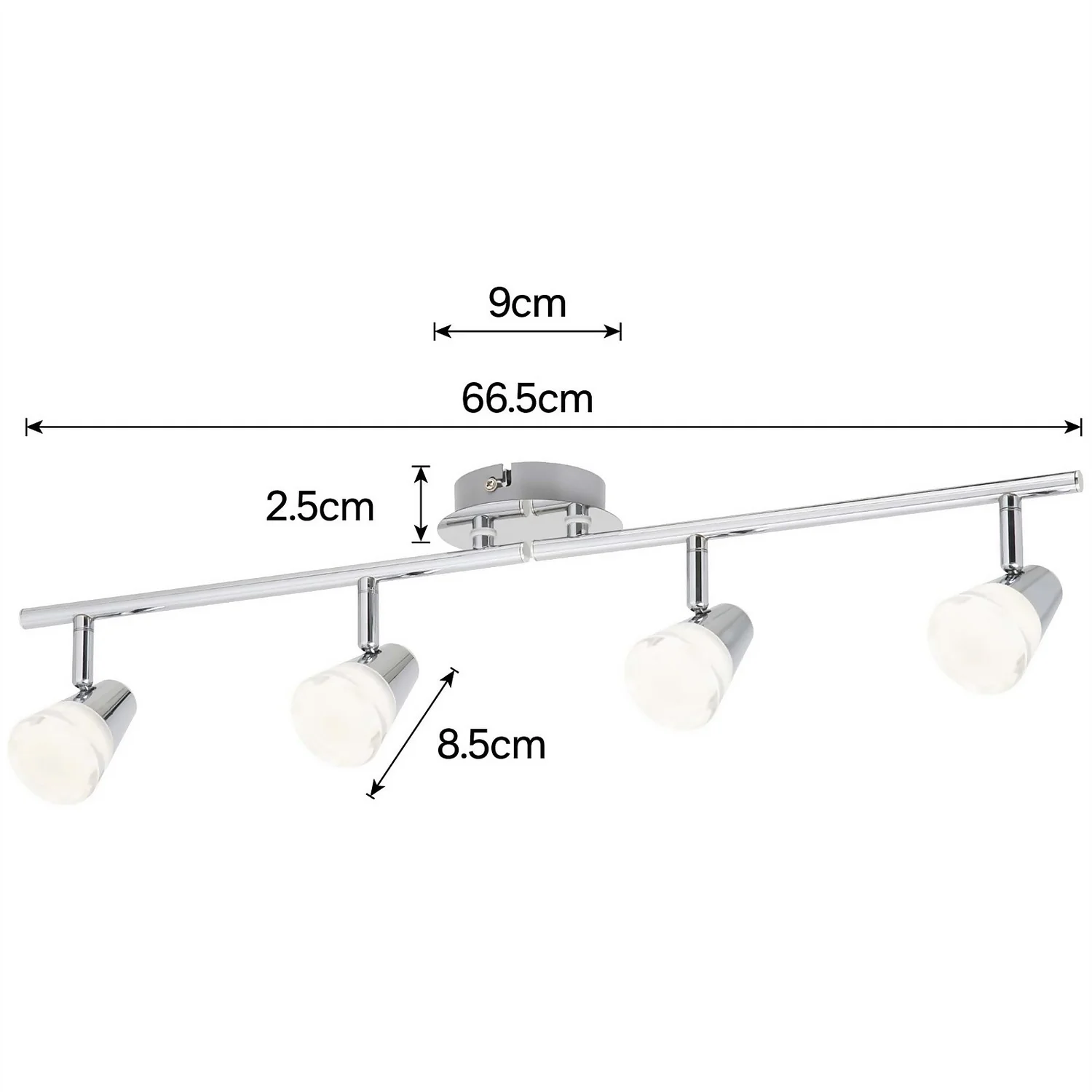 Rhea 4 Lamp Spotlight Bar - Polished Chrome 7 Rhea 4 Lamp Spotlight Bar - Polished Chrome - Image 5