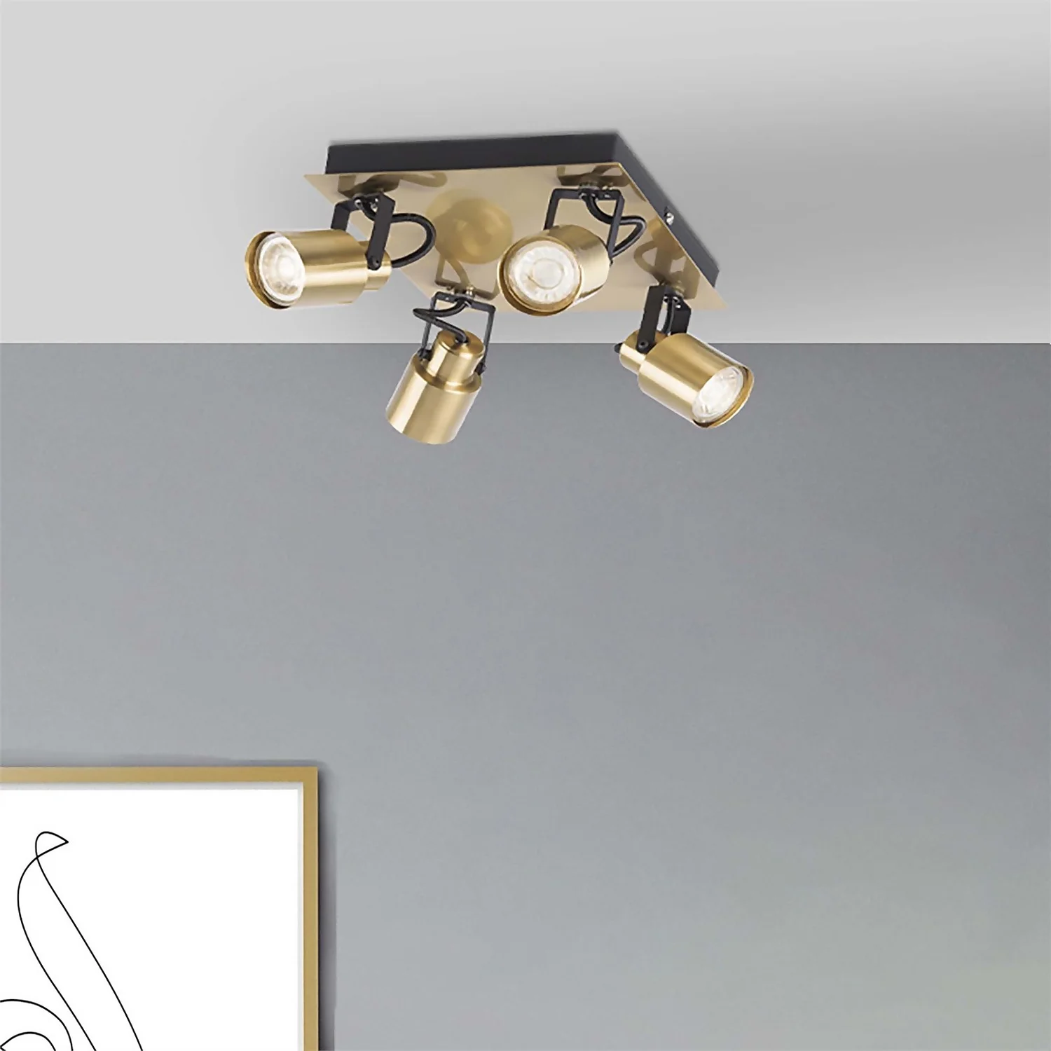 Lucy 4 Lamp Spotlight Bar - Gold & Black 5 Lucy 4 Lamp Spotlight Bar - Gold & Black - Image 3