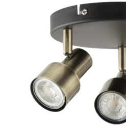 Noah 3 Lamp Spotlight Plate - Black & Antique Brass -Lighting Shop 12882222 2044843519113744