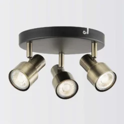 Noah 3 Lamp Spotlight Plate - Black & Antique Brass -Lighting Shop 12882222 9364843519083666