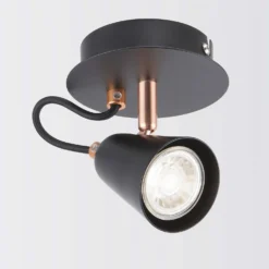 Emma Single Lamp Spotlight - Black & Copper -Lighting Shop 12882227 1964843519272798