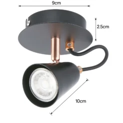 Emma Single Lamp Spotlight - Black & Copper -Lighting Shop 12882227 4824843519317123