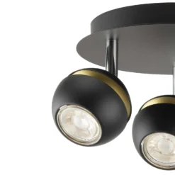 Austin 3 Lamp Spotlight Plate - Black & Gold -Lighting Shop 12882230 2044843520211471