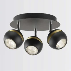 Austin 3 Lamp Spotlight Plate - Black & Gold -Lighting Shop 12882230 9524843520183208