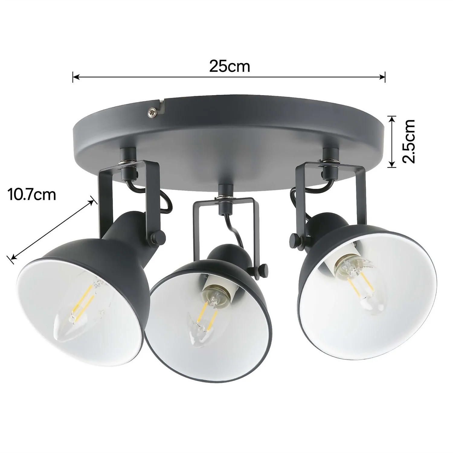 Alfie 3 Lamp Spotlight Plate - Grey 7 Alfie 3 Lamp Spotlight Plate - Grey - Image 5