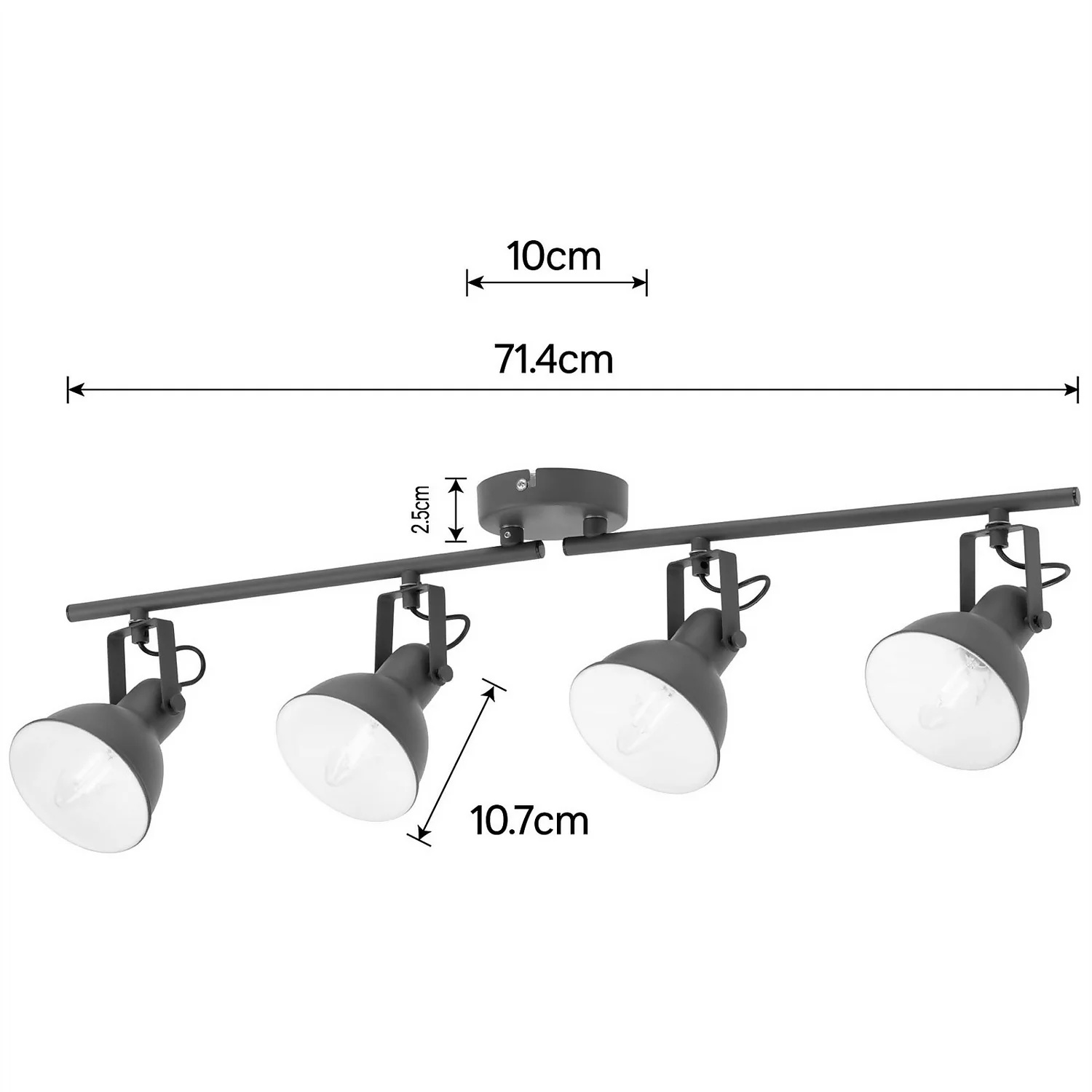 Alfie 4 Lamp Spotlight Bar - Grey 7 Alfie 4 Lamp Spotlight Bar - Grey - Image 5