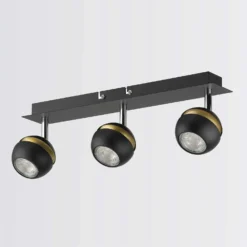 Austin 3 Lamp Spotlight Bar - Black & Gold -Lighting Shop 12882236 9694843520260344