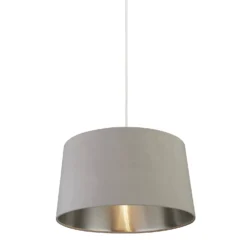 House Beautiful Samet Velvet Drum Shade - Grey - 45cm -Lighting Shop 12882892 3514861119839793