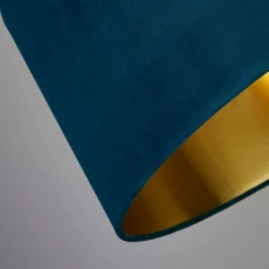 House Beautiful Samet Velvet Drum Shade - Teal - 45cm 11 House Beautiful Samet Velvet Drum Shade - Teal - 45cm -Lighting Shop 12882896 1814861119886728