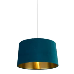 House Beautiful Samet Velvet Drum Shade - Teal - 45cm 9 House Beautiful Samet Velvet Drum Shade - Teal - 45cm -Lighting Shop 12882896 6234861119834831