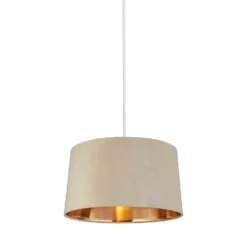 House Beautiful Samet Velvet Drum Shade - Champagne - 45cm -Lighting Shop 12882898 9774861161990444