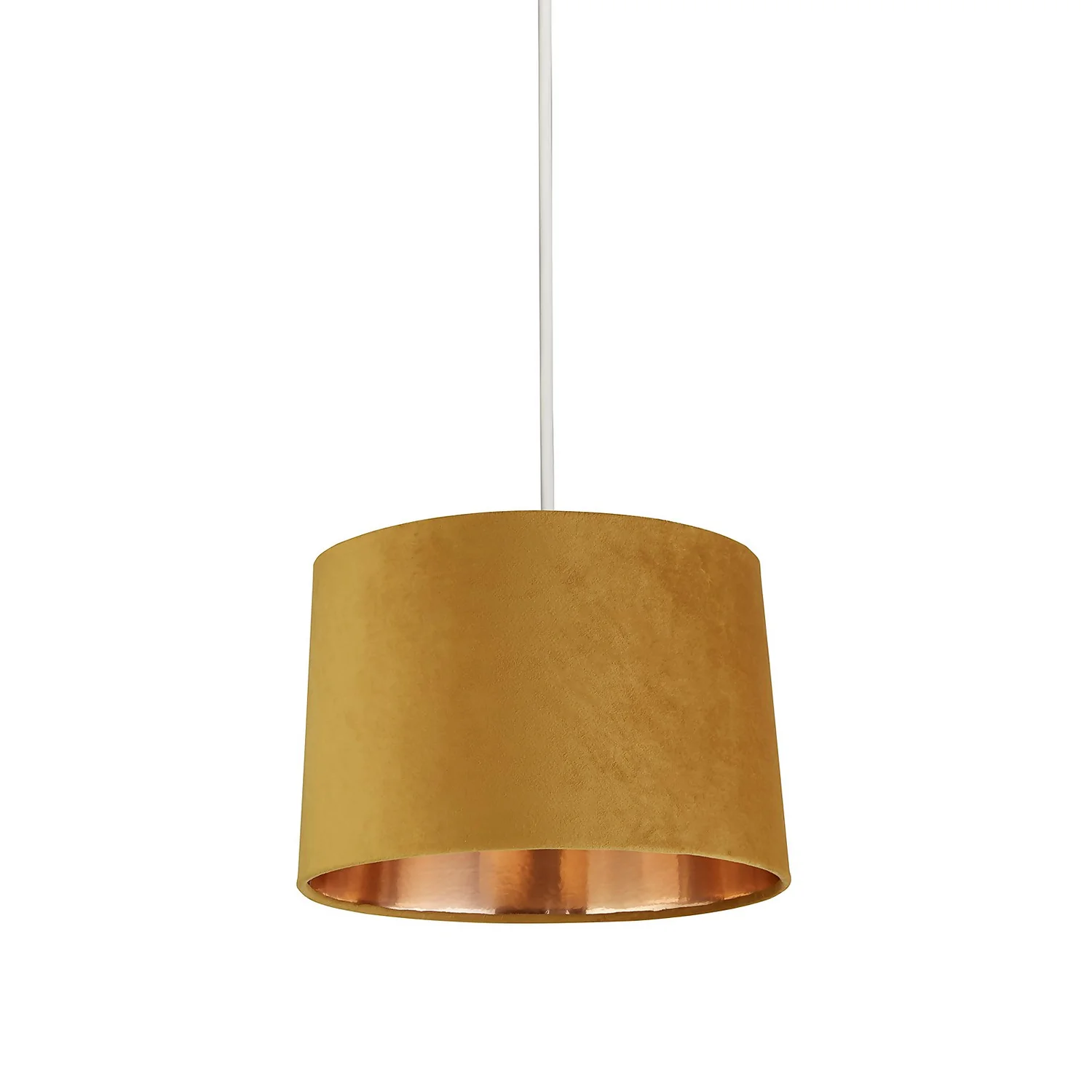 House Beautiful Samet Velvet Drum Shade -Ochre - 30cm 6 House Beautiful Samet Velvet Drum Shade -Ochre - 30cm - Image 4