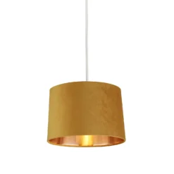 House Beautiful Samet Velvet Drum Shade -Ochre - 30cm 9 House Beautiful Samet Velvet Drum Shade -Ochre - 30cm -Lighting Shop 12882902 9344884447651108