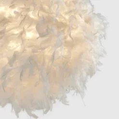 Hattie Feather Non-elec Light Shade - White -Lighting Shop 12886897 1114911169823013