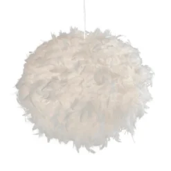 Hattie Feather Non-elec Light Shade - White -Lighting Shop 12886897 1274911169770081