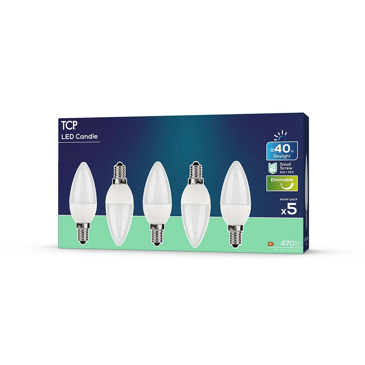 TCP Led Candle 40w Ses Daylight Dimmable Bulb 5pk 4 TCP Led Candle 40w Ses Daylight Dimmable Bulb 5pk - Image 2