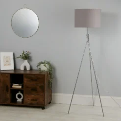 Bella Tripod Floor Lamp - Grey -Lighting Shop 12908200 5715042038653354